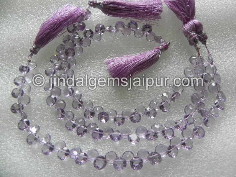 Pink Amethyst Cut Round Beads